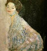 Gustav Klimt portratt  av kvinna i vitt oil painting